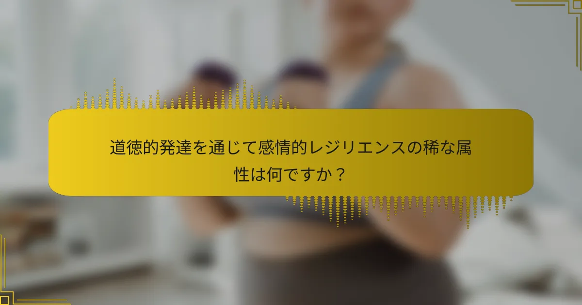 道徳的発達を通じて感情的レジリエンスの稀な属性は何ですか？