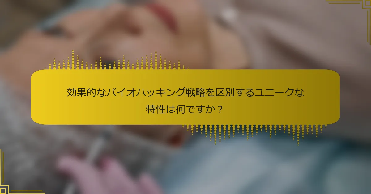 効果的なバイオハッキング戦略を区別するユニークな特性は何ですか？